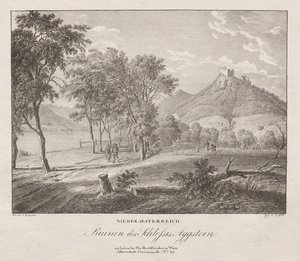 Nieder-oesterreich, Ruinen des Schlosses Aggenstein de Jakob Alt