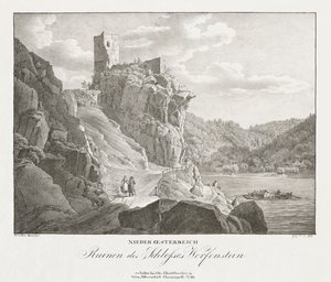 Nieder-oesterreich, Ruinas del Castillo de Werfenstein de Jakob Alt
