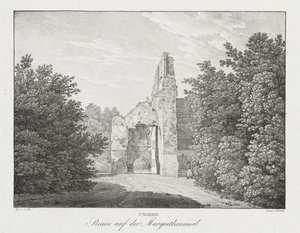 Ungern, Ruinen auf der Margretheninsel de Jakob Alt