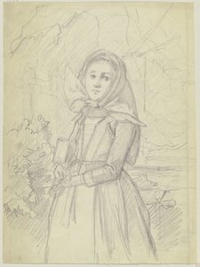 Campesina en el bosque de Jakob Becker