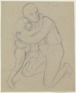Hombre con niño de Jakob Becker