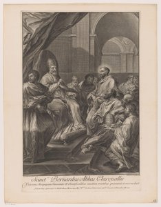 Heilige Bernardus van Clairvaux para paus Inocencio II San Bernardo Abad de Clareualis (título sobre objeto)