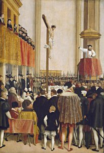 El sermón del legado del papa Cornelio Musso en la iglesia agustiniana de Viena de Jakob Seisenegger