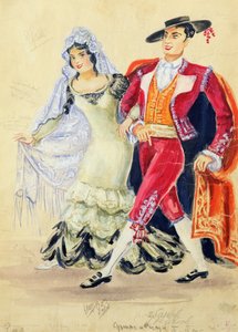 Diseño de vestuario para "Las bodas de Fígaro" de Mozart de Jakov Zinovyevich Stoffer