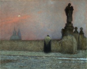Debut de soiree a Hradcany (Prague, republique tcheque) - Early Evening in Hradcany - Jakub Schikaneder (1855-1924). Óleo sobre lienzo de Jakub Schikaneder