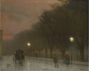 Praga al anochecer, c. 1910 de Jakub Schikaneder