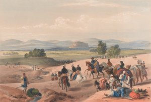 "El acercamiento a la fortaleza de Kwettah", c.1839 de James (after) Atkinson