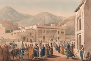 El Durbar-Khaneh de Shah Shoojah-ool-Moolk, en Kabul, c.1840 (litografía, tintada)
