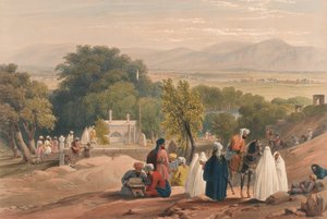 La tumba del emperador Baber, c.1840 (litografía, tintada) de James (after) Atkinson