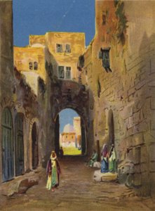 Calle que conduce al área del templo (litografía a color) de James (after) Clark