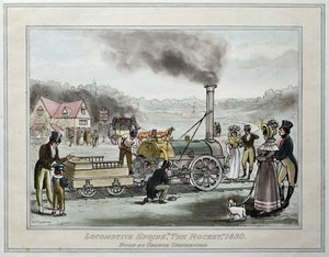 Locomotora "The Rocket", construida por George Stephenson de James (after) Naysmith