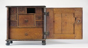 Gabinete de valores tallado y aplicado de Joseph y Bathsheba Pope, Salem, Massachusetts de James (attr. to) Symonds