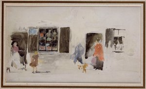 Una tienda de Bretaña con ventanas cerradas de James Abbott McNeill Whistler