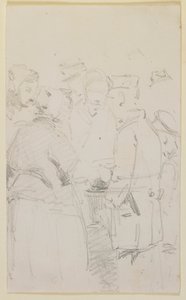 Un grupo de figuras alrededor de un brasero, 1858