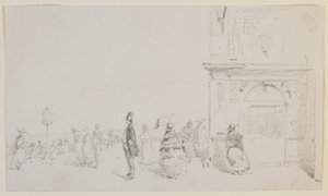 Un grupo de figuras en una explanada de James Abbott McNeill Whistler