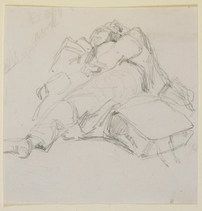 Un hombre dormido sobre una pila de equipaje de James Abbott McNeill Whistler