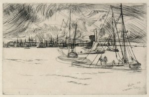 Ámsterdam desde el Tolhuis de James Abbott McNeill Whistler
