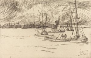 Ámsterdam desde el Tolhuis, 1863 de James Abbott McNeill Whistler