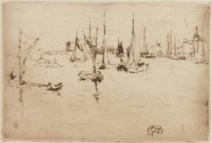 Barcazas, Dordrecht, 1884 de James Abbott McNeill Whistler