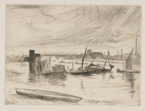 Amanecer en Battersea, muelle Cadogan, 1863 de James Abbott McNeill Whistler