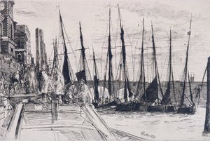 Barcos junto a Billingsgate, Londres, 1859 de James Abbott McNeill Whistler