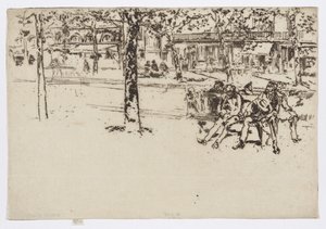 Boulevard Poissonière, París, c.1892-93 (aguafuerte; tinta sobre papel) de James Abbott McNeill Whistler