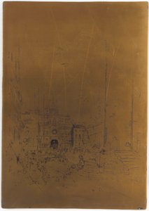 Placa de impresión cancelada para La Piazzetta, 1879-1880 de James Abbott McNeill Whistler