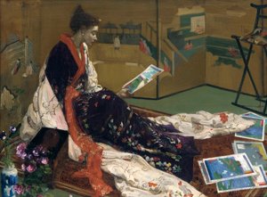 Capricho en púrpura y oro: La pantalla dorada, 1864 de James Abbott McNeill Whistler