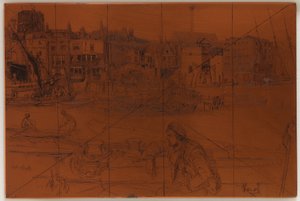 Placa de grabado: Muelle del León Negro, 1859 de James Abbott McNeill Whistler