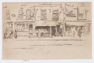 Fish Shop, Chelsea, c.1884-86 (aguafuerte; tinta sobre papel) de James Abbott McNeill Whistler