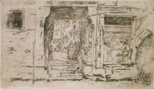 Tienda de pescado, Venecia de James Abbott McNeill Whistler