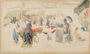 Mercado de flores: Dieppe de James Abbott McNeill Whistler