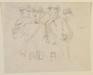 Grupo de cuatro hombres, 1858 de James Abbott McNeill Whistler