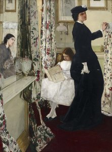 "Armonía en verde y rosa: la sala de música" Pintura de James Abbott McNeill Whistler (1834-1903) 1860 Freer Gallery of Art, Washington, EE. UU.