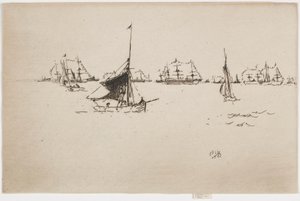 La Flota de Su Majestad: Tarde, 1887 de James Abbott McNeill Whistler