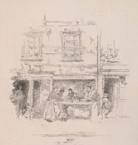 Tienda de pescado Maunders, Chelsea, 1890 de James Abbott McNeill Whistler