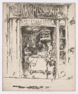 Mme Pelletier, Blanchisserie, París, c.1892-93 (aguafuerte; tinta sobre papel) de James Abbott McNeill Whistler
