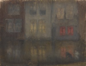 Nocturno: Negro y Rojo, Canal de Espalda, Holanda, 1882 de James Abbott McNeill Whistler
