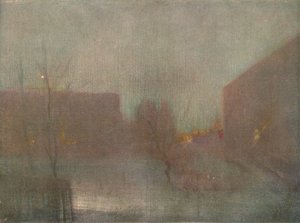 Nocturno Trafalgar Square Chelsea Nieve, 1876 1903-1904 de James Abbott McNeill Whistler
