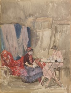 Nota en rosa y púrpura - El estudio, 1883-1884