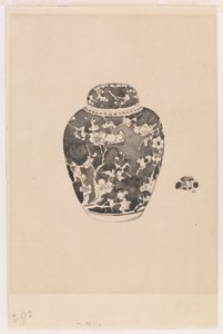 Jarra de jengibre oviforme con tapa en forma de campana de James Abbott McNeill Whistler