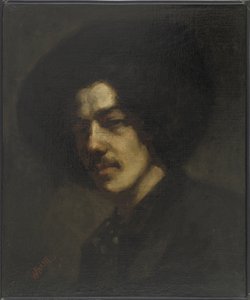 Retrato de Whistler con sombrero, 1857-59 de James Abbott McNeill Whistler