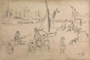 Niños de Portsmouth, de un conjunto de doce grabados titulado La revisión naval, 1887 de James Abbott McNeill Whistler