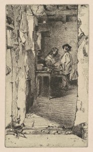 Recolectores de trapos, Quartier Mouffetard, París de James Abbott McNeill Whistler