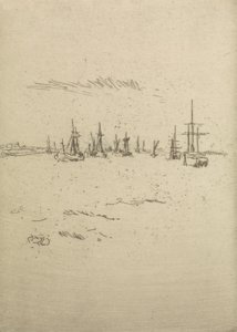 Regreso a Tilbury, de un conjunto de doce grabados titulado La revisión naval, 1887 de James Abbott McNeill Whistler