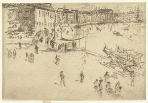 Riva del Sciavoni
La Riva, nº 2
Conjunto de veintiséis grabados (título de la serie) de James Abbott McNeill Whistler