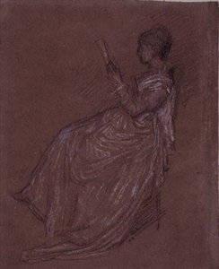 Dama Sentada Leyendo, estudio para la Sra. Layland (pastel sobre papel) de James Abbott McNeill Whistler