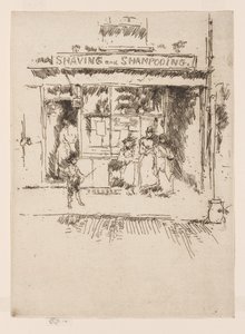 Shaving and Shampooing, c.1886-88 (aguafuerte; tinta sobre papel) de James Abbott McNeill Whistler