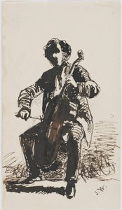 Sir Seymour Haden Tocando el Violonchelo, c.1855 de James Abbott McNeill Whistler