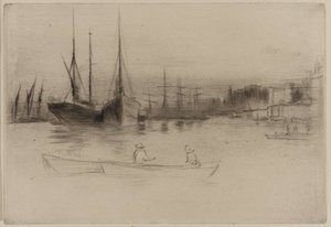 Barcos de vapor frente a la Torre, 1875 de James Abbott McNeill Whistler